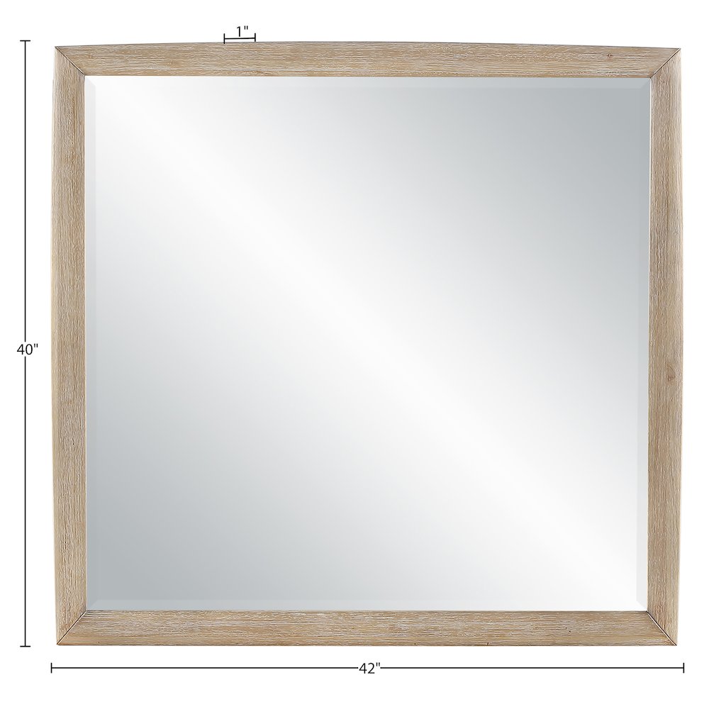 Caswell Natural Oak Veneer And Solid Wood Mirror