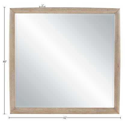 Caswell Natural Oak Veneer And Solid Wood Mirror