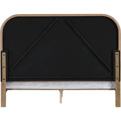 Caswell Natural Vegan Leather Upholstered Full Bed (3 Boxes)