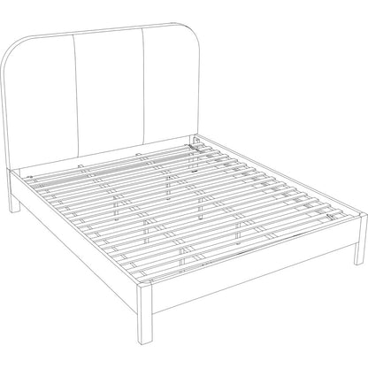 Caswell Natural Vegan Leather Upholstered King Bed (3 Boxes)