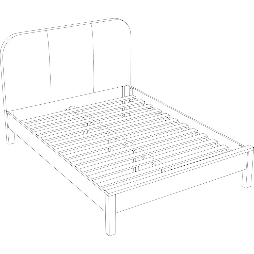 Caswell Natural Vegan Leather Upholstered Queen Bed (3 Boxes)