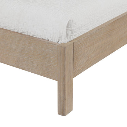 Caswell Natural Vegan Leather Upholstered Queen Bed (3 Boxes)