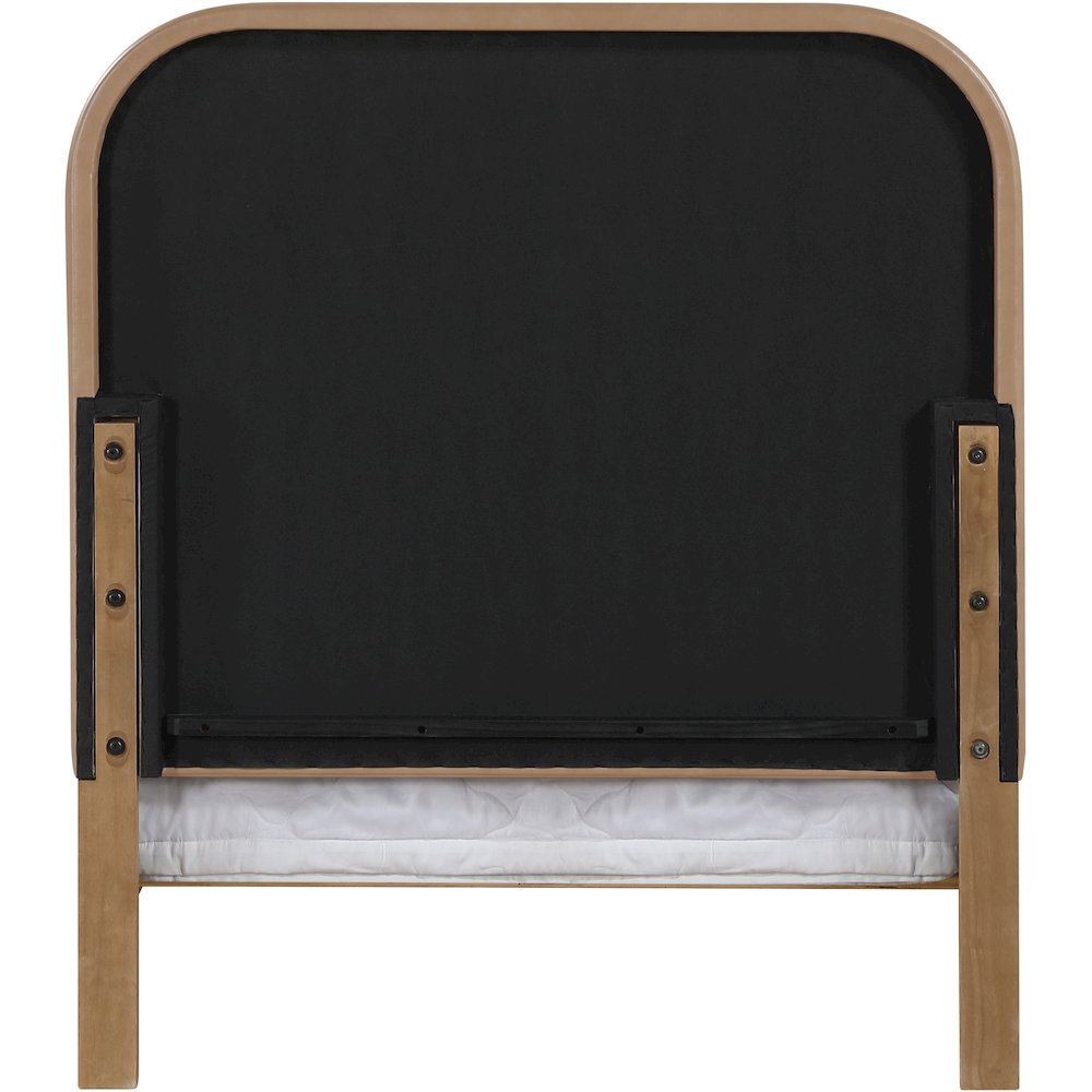 Caswell Natural Vegan Leather Upholstered Twin Bed (3 Boxes)