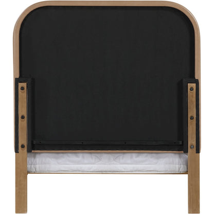 Caswell Natural Vegan Leather Upholstered Twin Bed (3 Boxes)