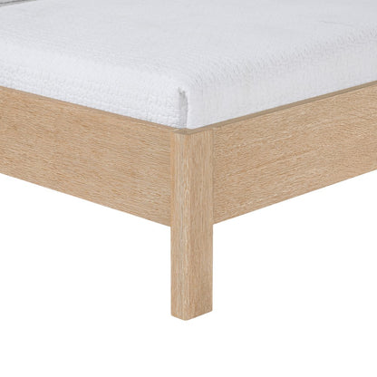 Caswell Natural Vegan Leather Upholstered Twin Bed (3 Boxes)