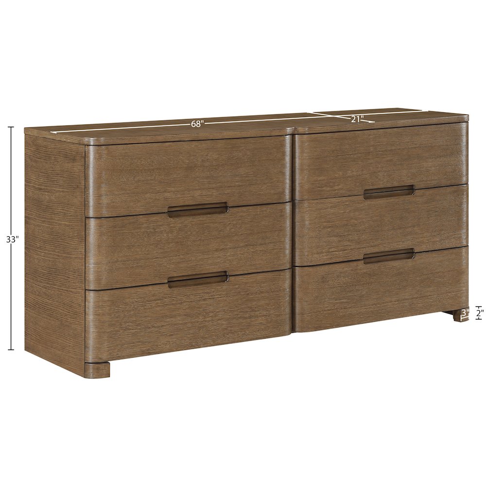 Caswell Brown Oak Veneer And Solid Wood Dresser