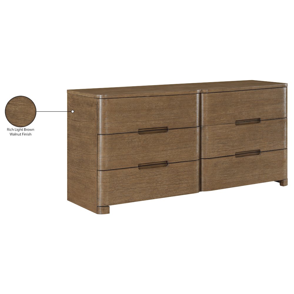 Caswell Brown Oak Veneer And Solid Wood Dresser