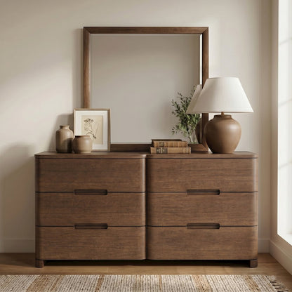 Caswell Brown Oak Veneer And Solid Wood Dresser