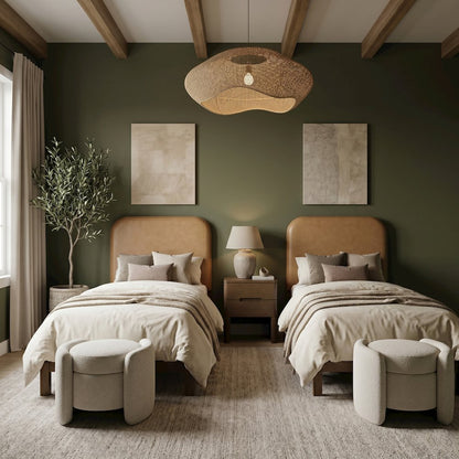 Caswell Brown Vegan Leather Upholstered Twin Bed (3 Boxes)