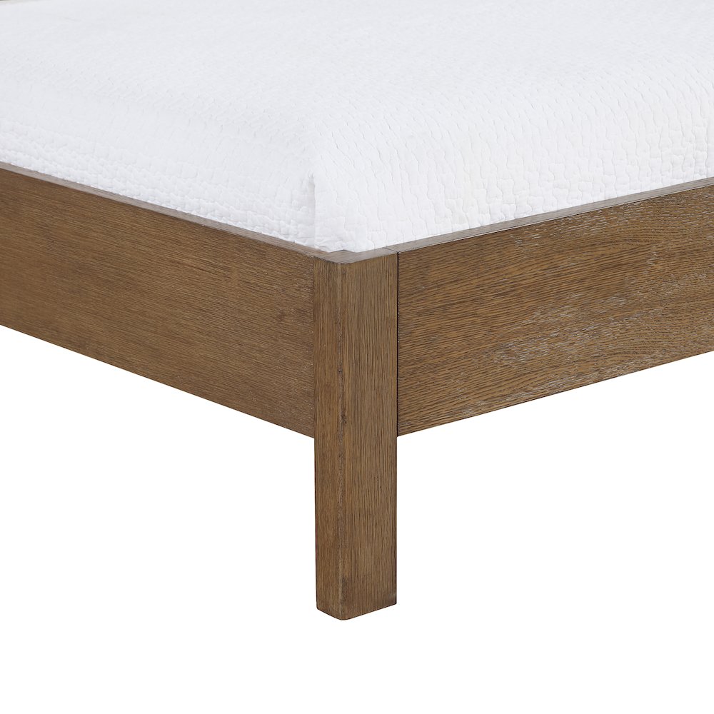 Caswell Brown Vegan Leather Upholstered Twin Bed (3 Boxes)