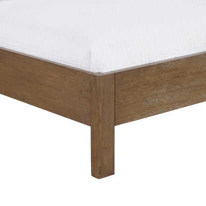 Caswell Brown Vegan Leather Upholstered Twin Bed (3 Boxes)