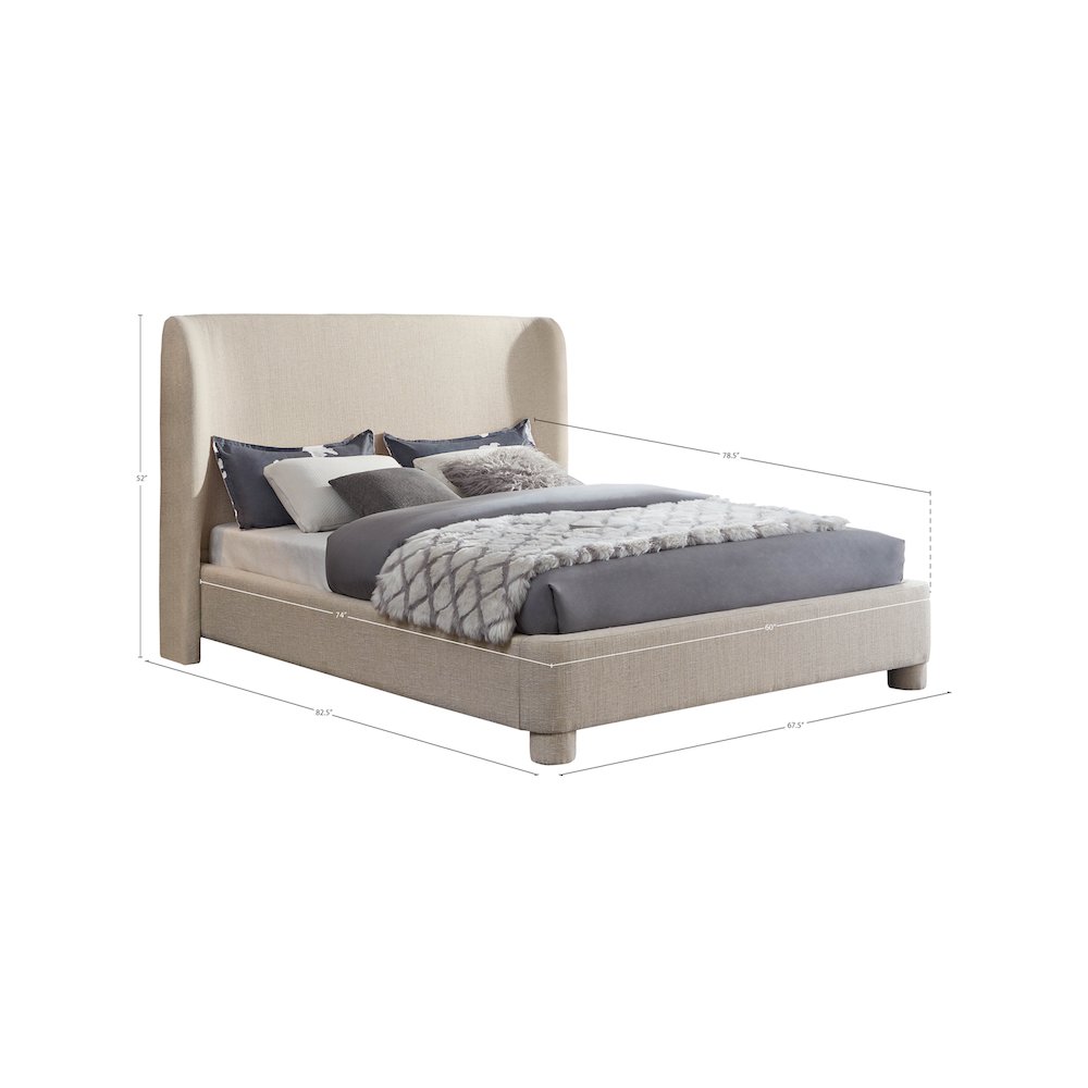 Penny Beige Polyester Fabric Full Bed