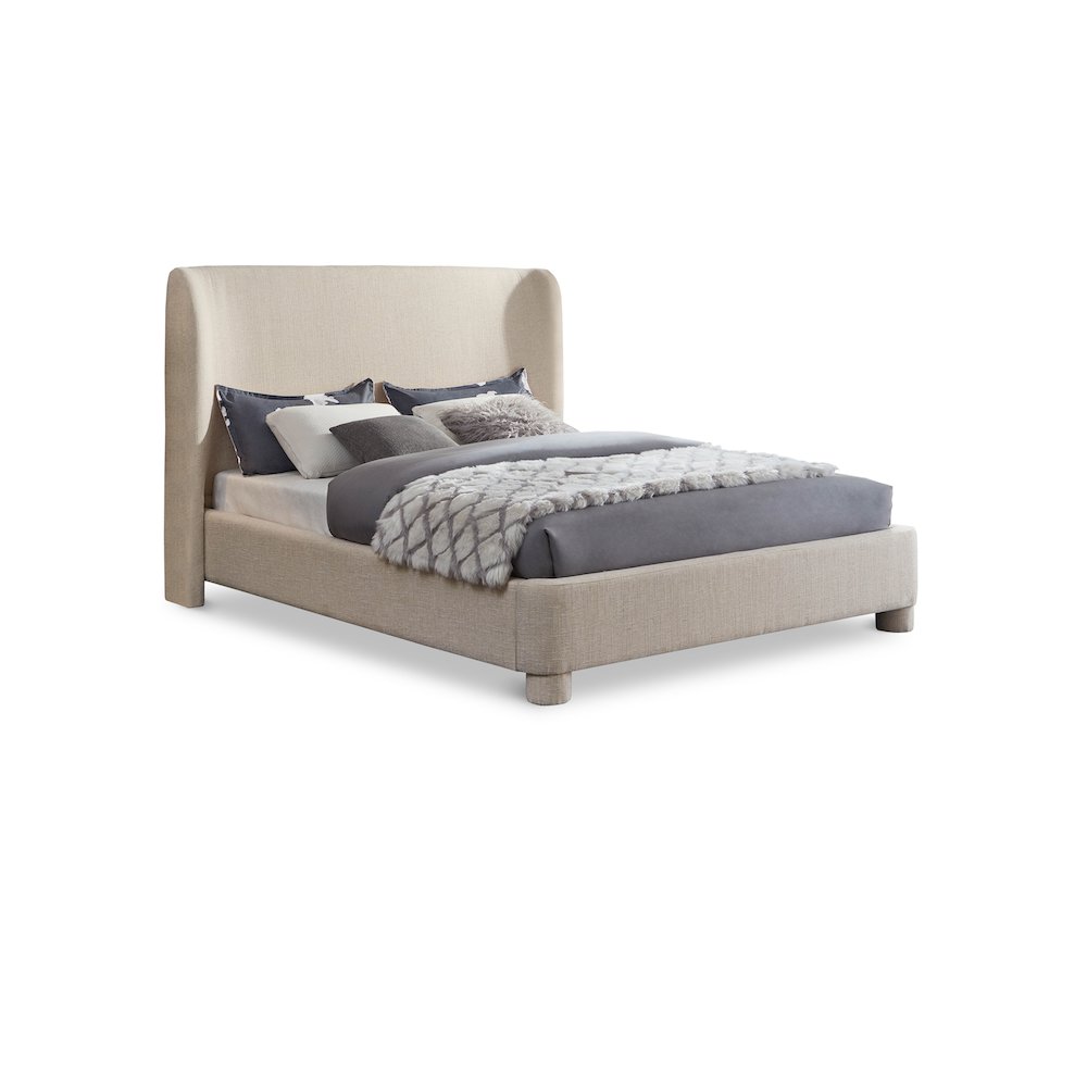 Penny Beige Polyester Fabric Full Bed
