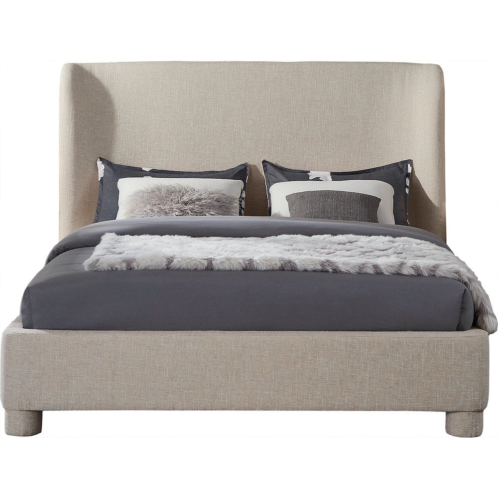 Penny Beige Polyester Fabric Queen Bed