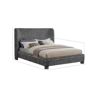 Penny Black Polyester Fabric Full Bed