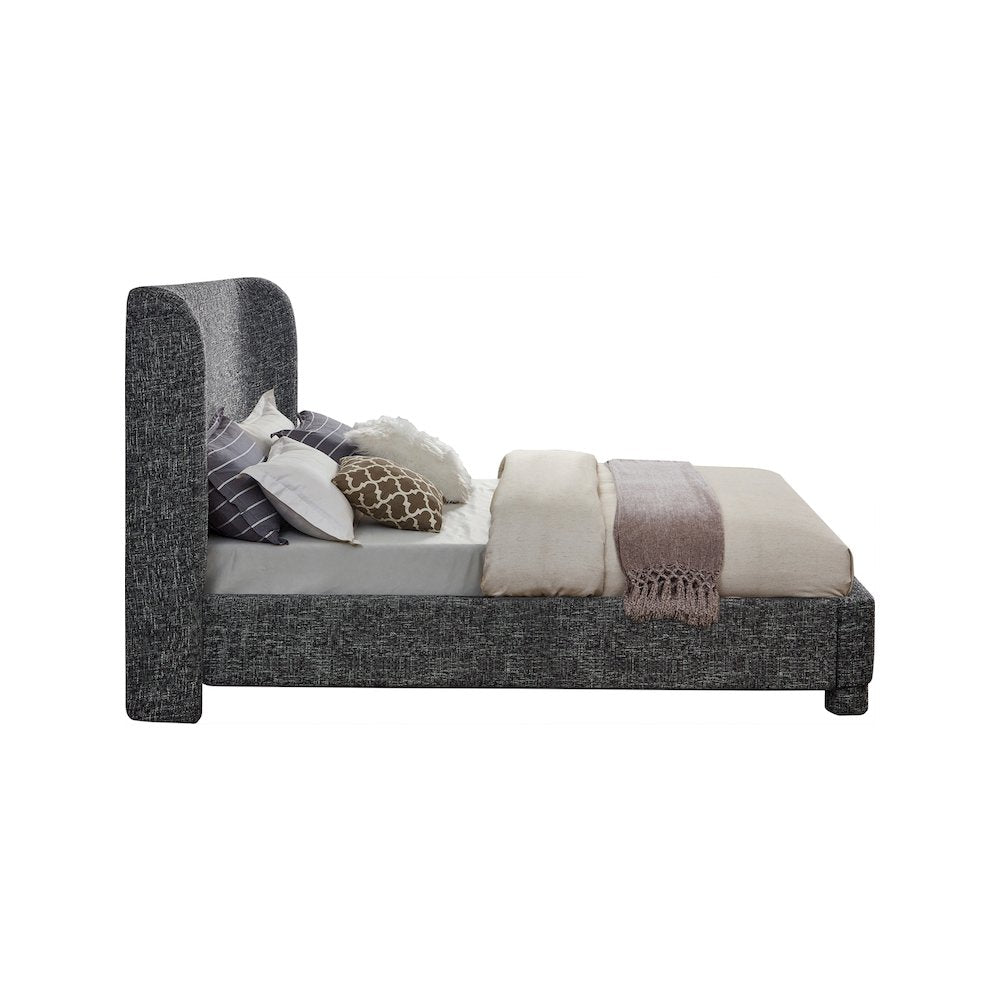 Penny Black Polyester Fabric King Bed