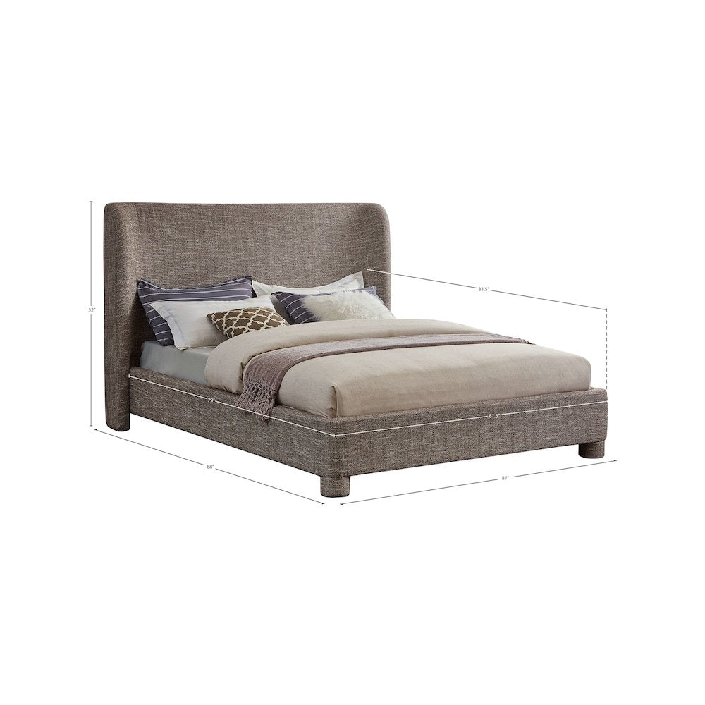 Penny Brown Polyester Fabric King Bed