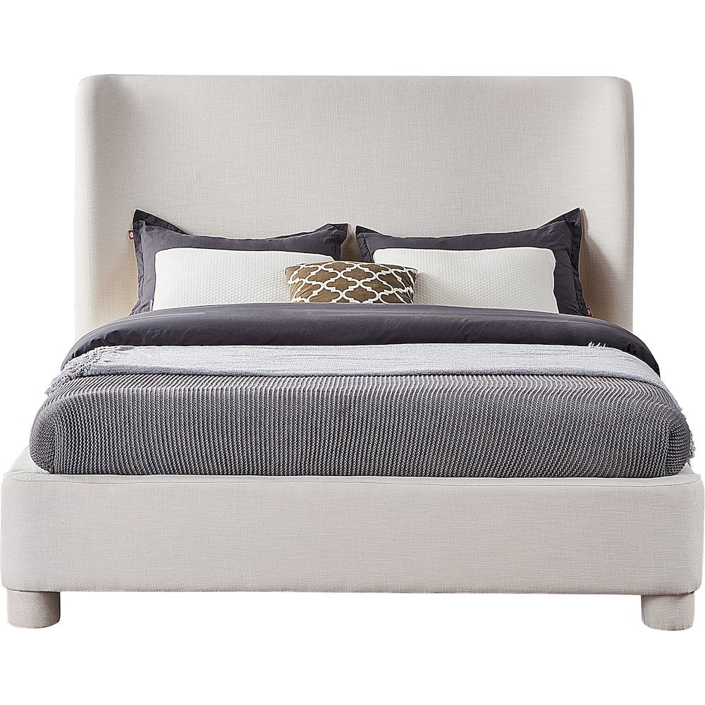 Penny Cream Linen Textured Fabric Full Bed