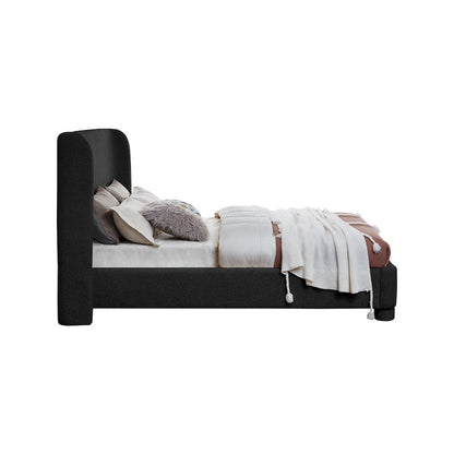 Penny Black Boucle Fabric Full Bed