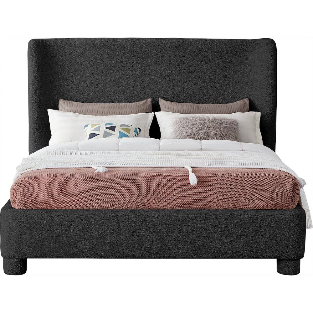 Penny Black Boucle Fabric King Bed