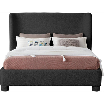 Penny Black Boucle Fabric King Bed