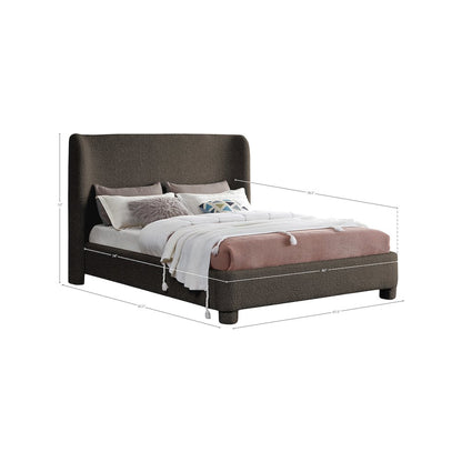 Penny Brown Boucle Fabric Full Bed