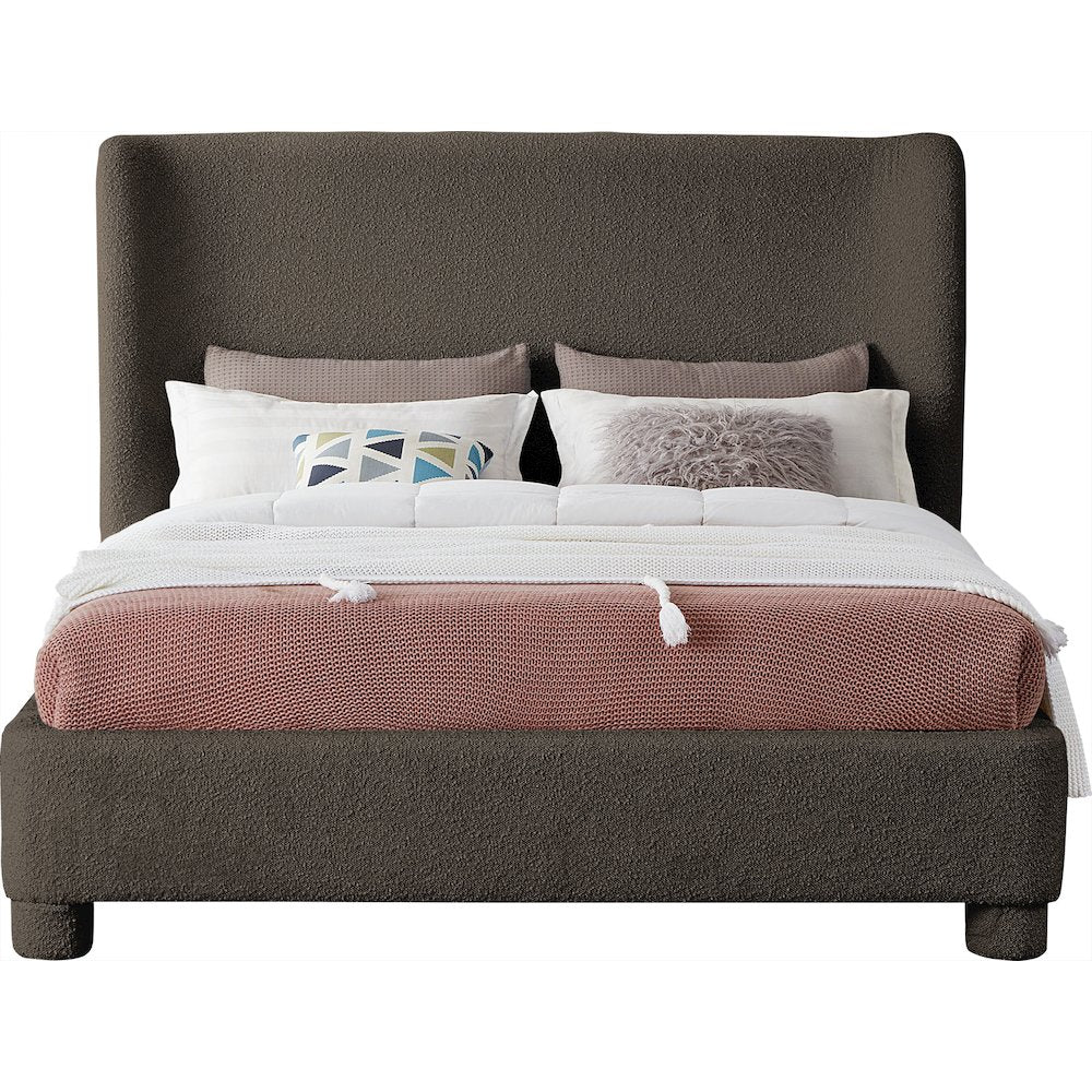 Penny Brown Boucle Fabric Full Bed
