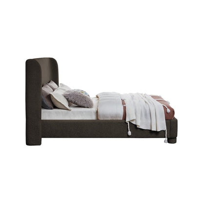 Penny Brown Boucle Fabric Queen Bed