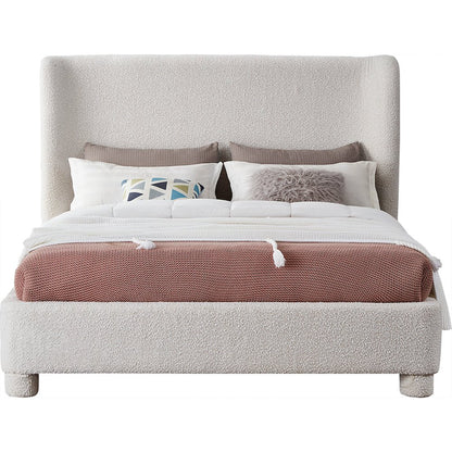 Penny Cream Boucle Fabric Queen Bed