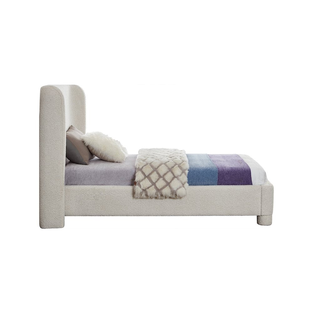 Penny Cream Boucle Fabric Twin Bed