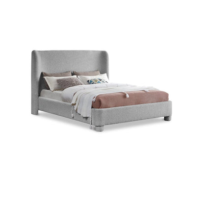 Penny Grey Boucle Fabric Full Bed