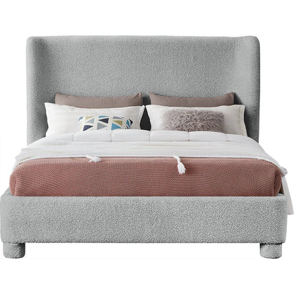 Penny Grey Boucle Fabric Full Bed
