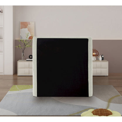 Penny Cream Chenille Fabric Twin Bed