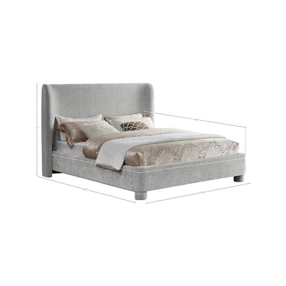 Penny Light Grey Chenille Fabric Full Bed