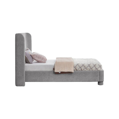 Penny Light Grey Chenille Fabric Twin Bed