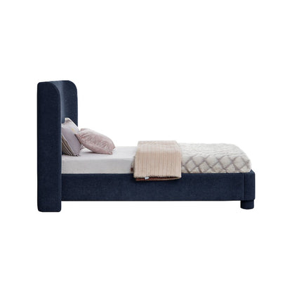 Penny Navy Chenille Fabric Twin Bed