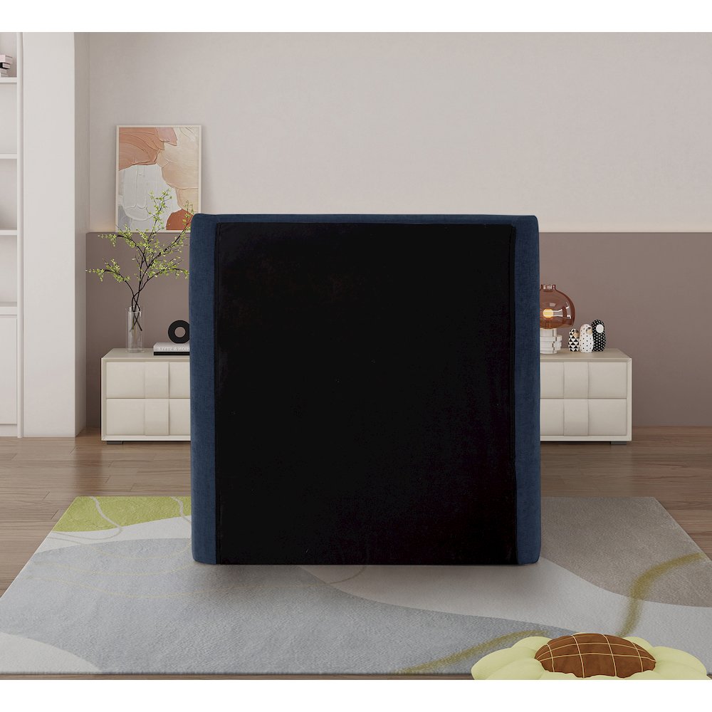 Penny Navy Chenille Fabric Twin Bed
