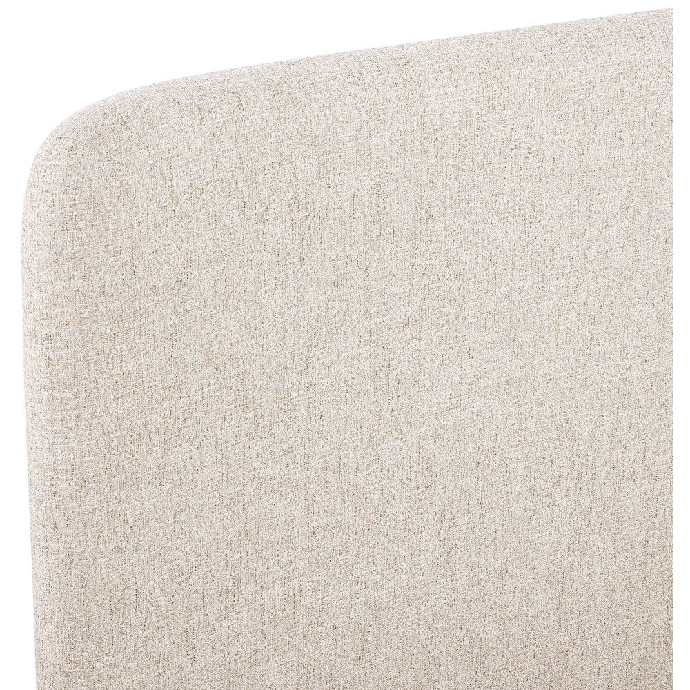 Fira Beige Linen Textured Fabric Upholstered Full Bed