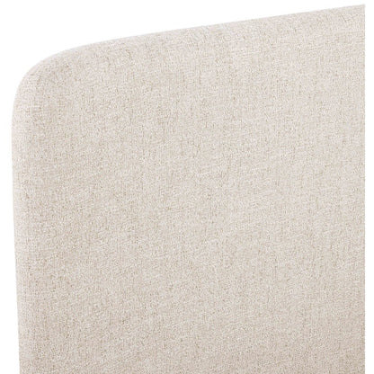 Fira Beige Linen Textured Fabric Upholstered Queen Bed