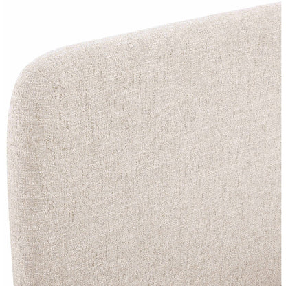Fira Beige Linen Textured Fabric Upholstered Twin Bed