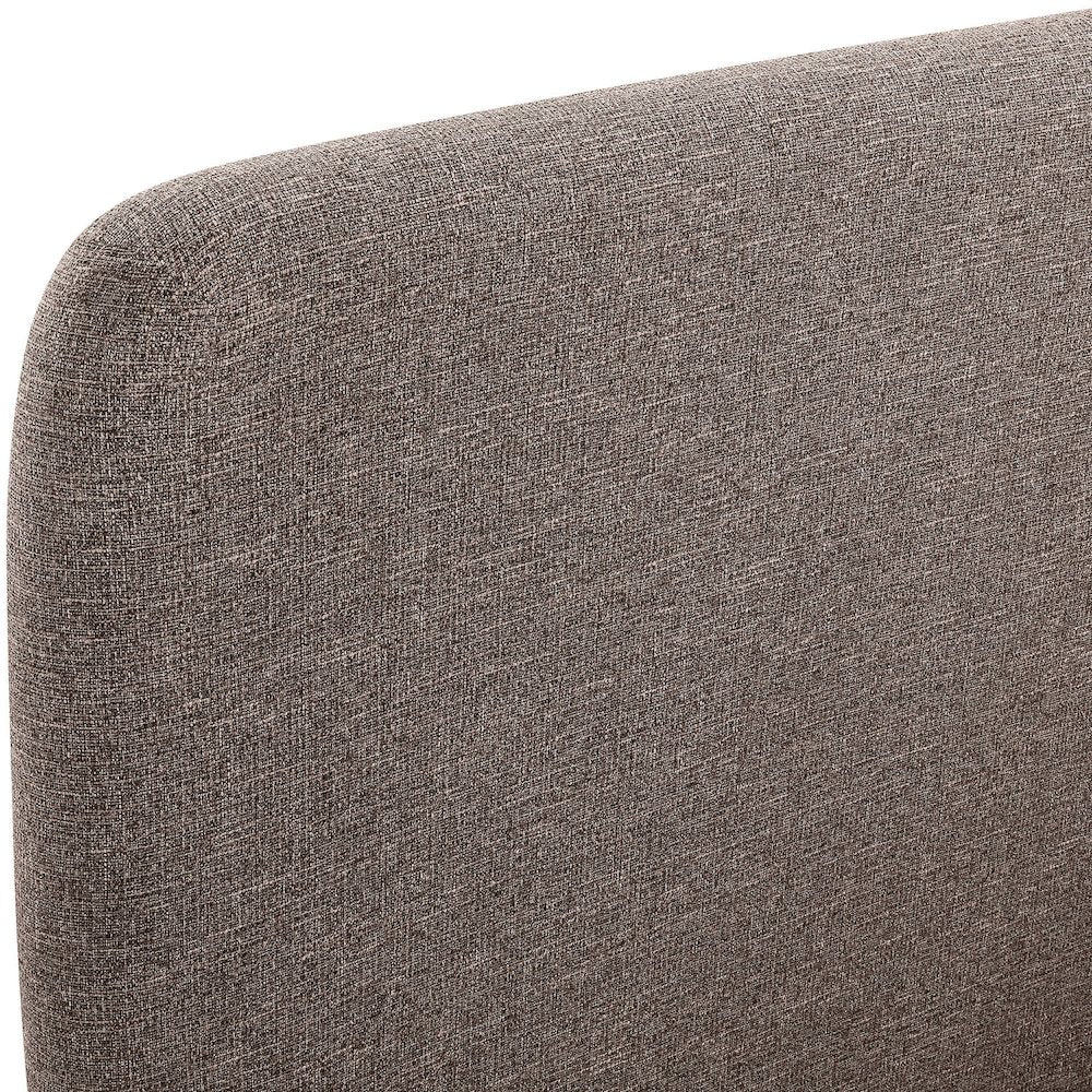 Fira Brown Linen Textured Fabric Upholstered Full Bed