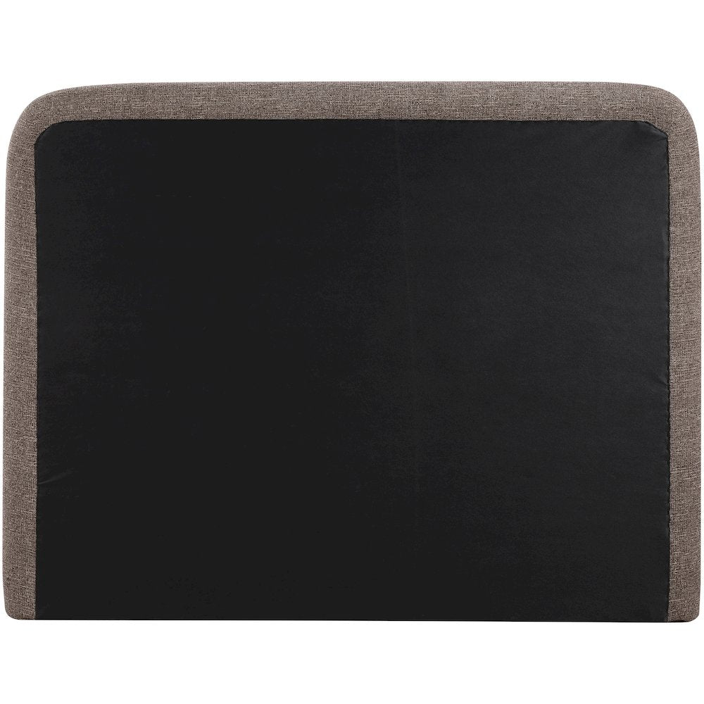 Fira Brown Linen Textured Fabric Upholstered Queen Bed