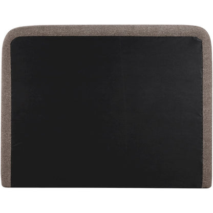 Fira Brown Linen Textured Fabric Upholstered Queen Bed