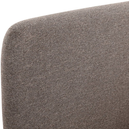 Fira Brown Linen Textured Fabric Upholstered Twin Bed