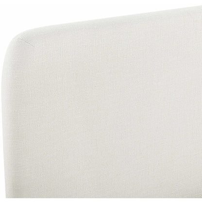 Fira Cream Linen Textured Fabric Upholstered Queen Bed
