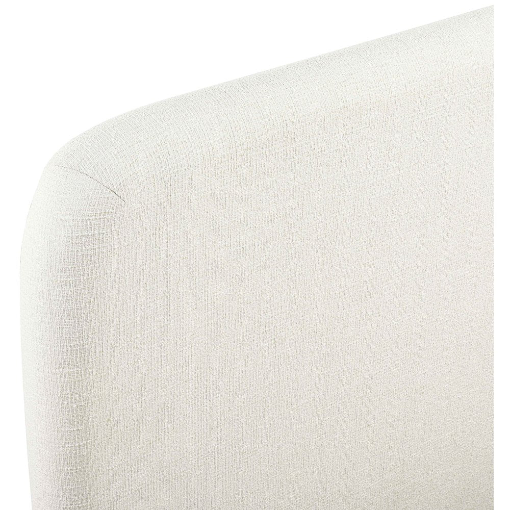 Fira Cream Linen Textured Fabric Upholstered Twin Bed