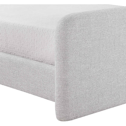 Fira Grey Linen Textured Fabric Upholstered Full Bed