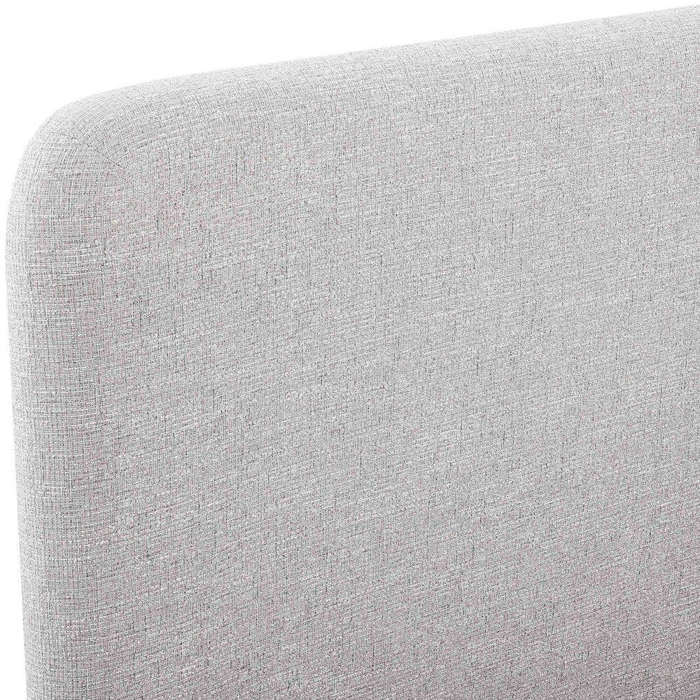 Fira Grey Linen Textured Fabric Upholstered Full Bed