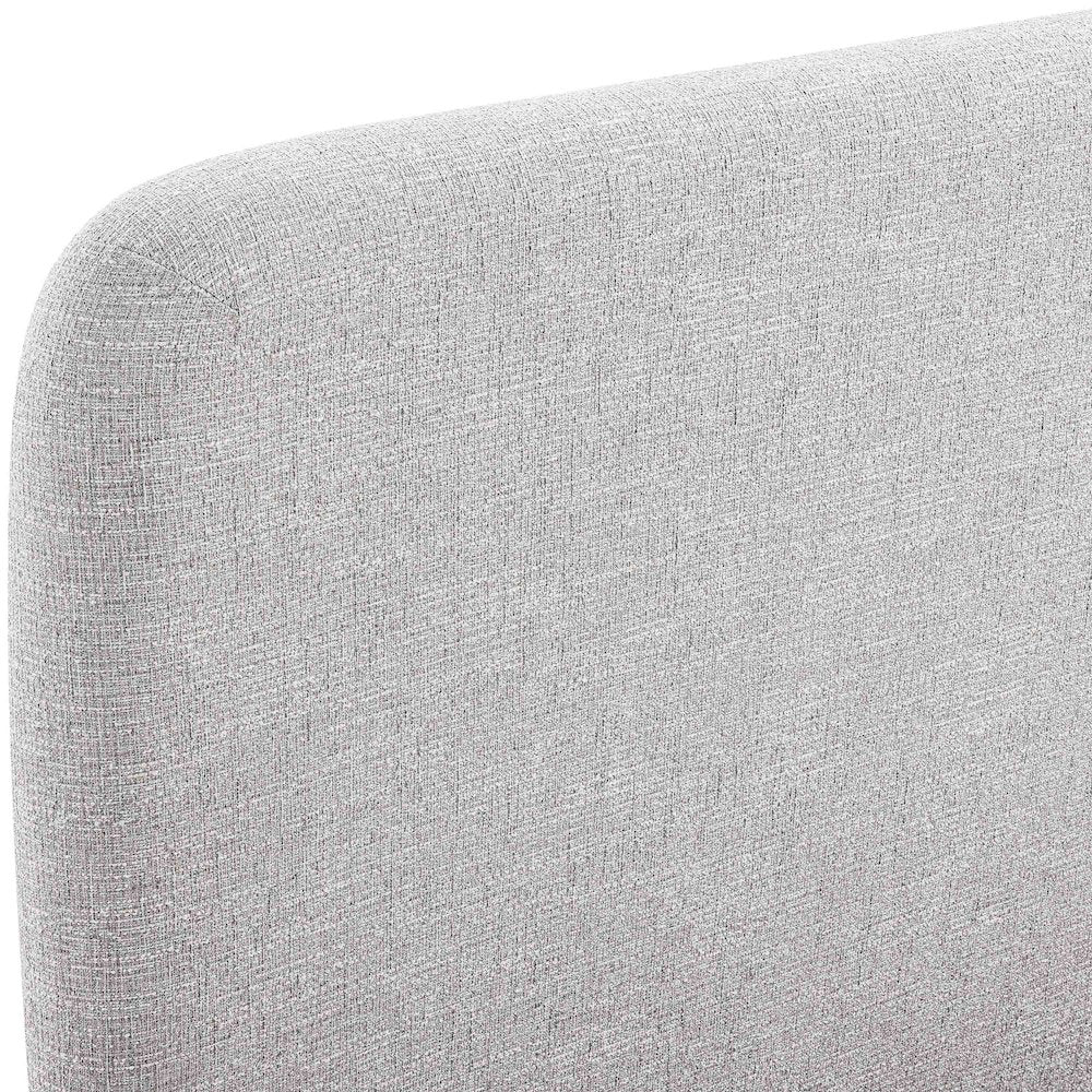 Fira Grey Linen Textured Fabric Upholstered Twin Bed