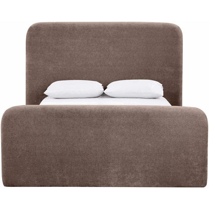 Fira Brown Chenille Fabric Upholstered Full Bed
